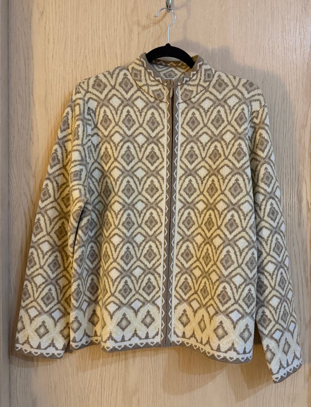 Pendleton 100% Merino Wool Geometric Full Zip Cardigan Women’s Large